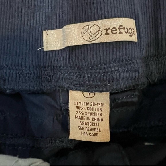 Navy low rise cotton crop pants with ties size 7 - Picture 5 of 5